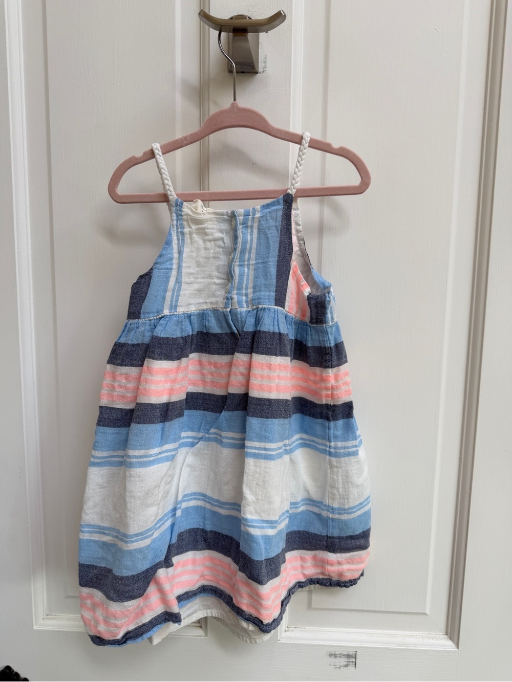 Crazy 8 Girls 5T Striped Halter Dress Sundress- Blue, Pink & White - Picture 5 of 5